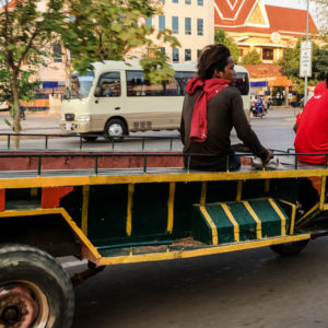 Motorrad mit Anhänger in Siem Reap